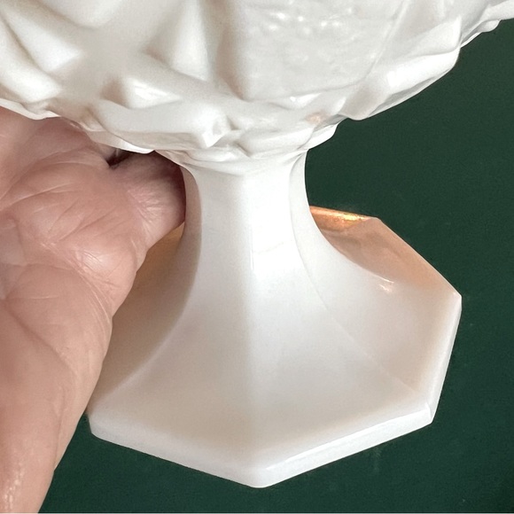 Vintage White Milk Glass Compote/Pedestal bowl - Picture 6 of 10